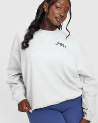Lightweight Graphic Sweatshirt | Light Grey Marl
