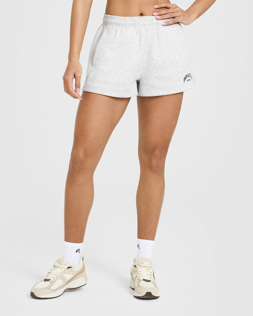 Oner Modal Foundations Oversized Shorts With Printed Graphic | Light Grey Marl