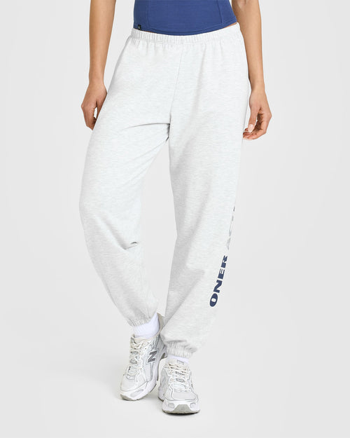 Oner Modal Lightweight Graphic Jogger | Light Grey Marl
