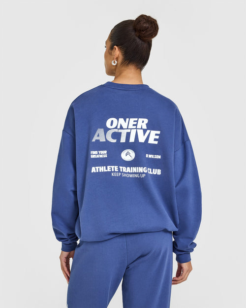 Lightweight Graphic Sweatshirt | Shadow Blue