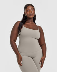 SoftMotion™ Strappy Vest with Built in Bra Shelf | Warm Sand
