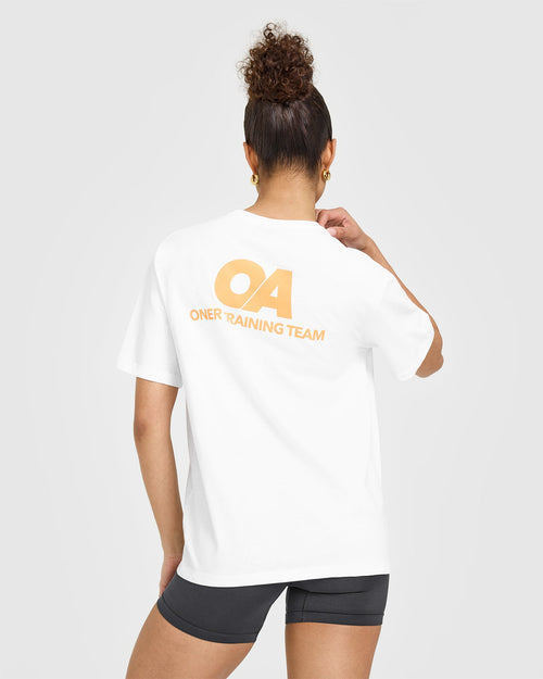 Classic Oversized Lightweight T-Shirt with Printed Graphic | White