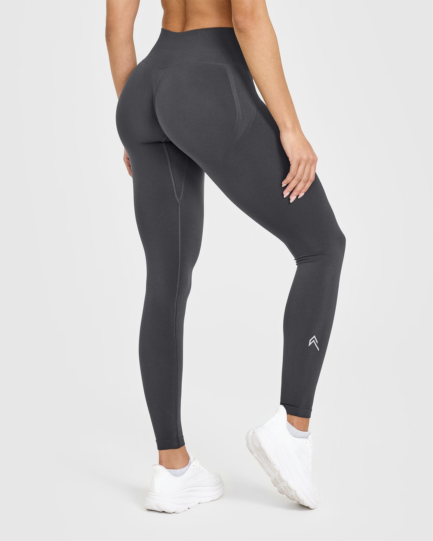 EffortlessLift™ Seamless Leggings with White Logo | Coal