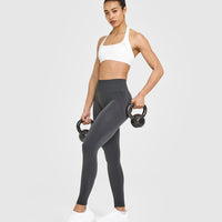EffortlessLift™ Seamless Leggings with White Logo | Coal