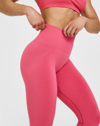 EffortlessLift™ Seamless Leggings with White Logo | Velvet Pink