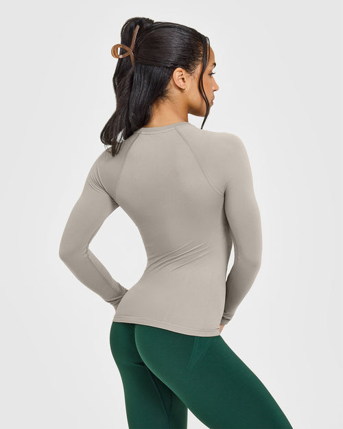 Go To Seamless Fitted Long Sleeve Top | Warm Sand