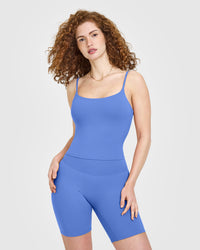 SoftMotion™ Strappy Mid Vest with Built in Bra Shelf | Glaucous Blue