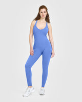 Unified Scoop Back All In One Long | Glaucous Blue