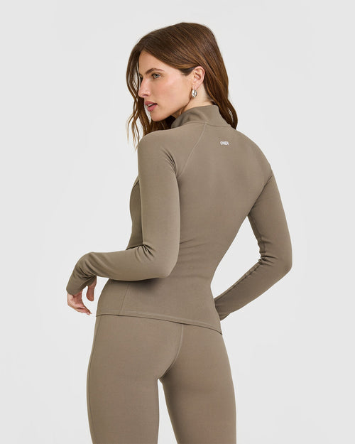 SoftMotion™ Jacket with White Logo | Moss Brown