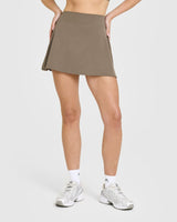 SoftMotion™ Skort with White Logo | Moss Brown