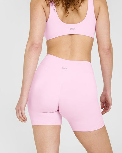 SoftMotion™ Shorts 6" with White Logo | Chalk Pink