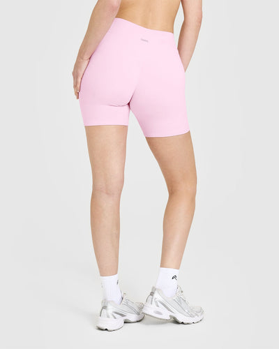 SoftMotion™ Shorts 6" with White Logo | Chalk Pink