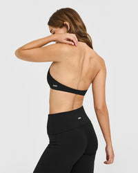 SoftMotion™ Minimal Halter Neck Bralette | Black