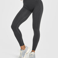 EnhanceLift™ Seamless Leggings with White Logo | Coal