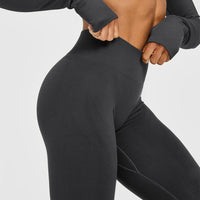 EnhanceLift™ Seamless Leggings with White Logo | Coal