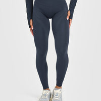 EnhanceLift™ Seamless Leggings with White Logo | True Blue