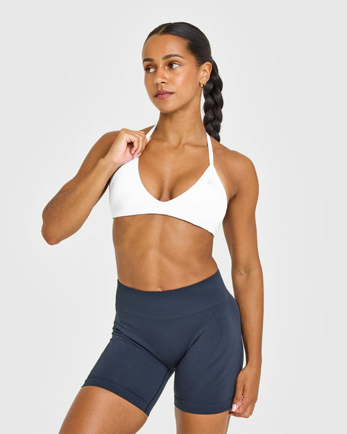 Oner Modal EnhanceLift™ Seamless Minimal Halter Neck Bralette | White