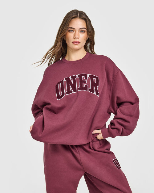 Oner Modal Foundations Oversized Oner 25 Sweatshirt | Burnt Maroon