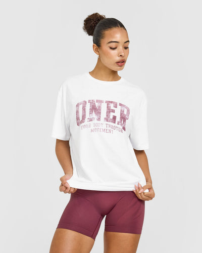 Oversized Oner Graphic T-Shirt | White