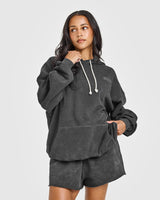Raw Lounge Oversized Hoodie | Washed Black