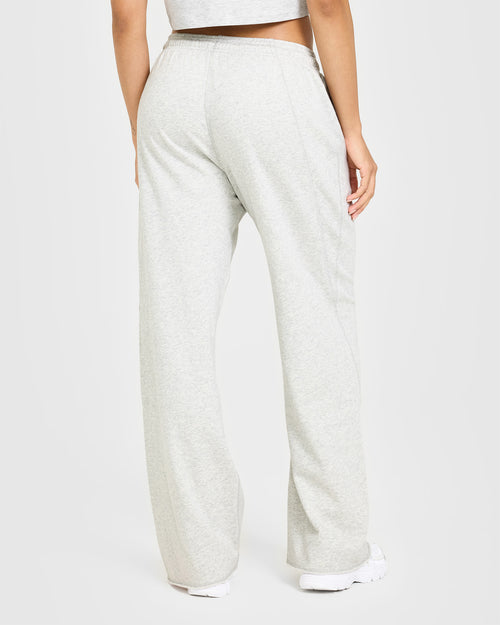 Raw Lounge Wide Leg Joggers | Light Grey Marl