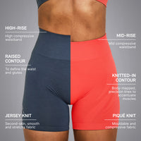 EnhanceLift™ Seamless Shorts with White Logo | Charged Coral