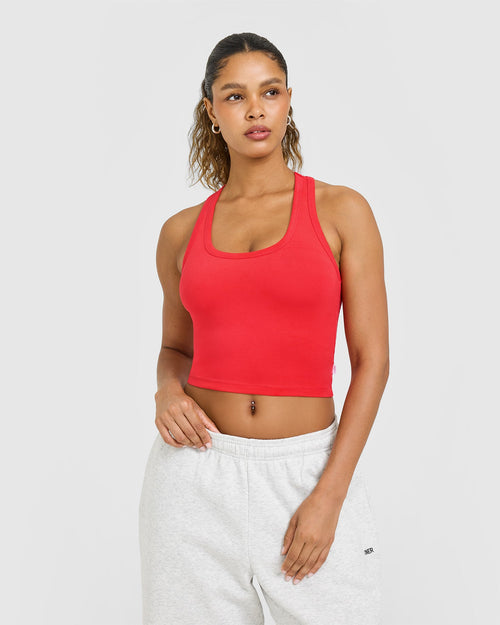 Oner Modal Cotton Fitted Mid Vest | Muscle Mommy Red