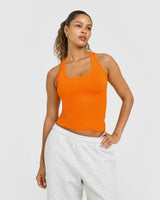 Cotton Fitted Vest | Flame Orange