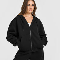 Foundations Zip Through Hoodie | Black