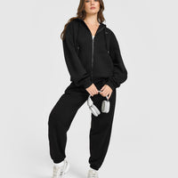 Foundations Zip Through Hoodie | Black