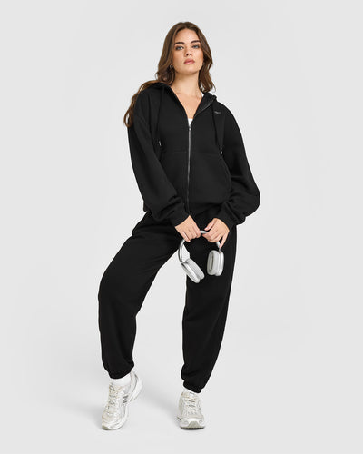 Foundations Zip Through Hoodie | Black