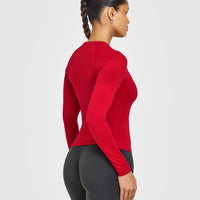 Go To Seamless Fitted Long Sleeve Top | Fire Red