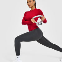 Go To Seamless Fitted Long Sleeve Top | Fire Red