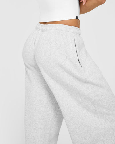Foundations Oversized Oner Girlfriend Straight Leg Joggers | Light Grey Marl