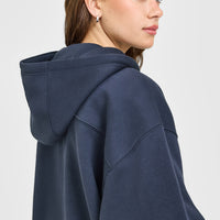 Foundations Oversized Oner Girlfriend Hoodie | True Blue