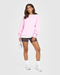 Foundations Oversized Oner Girlfriend Sweatshirt | Chalk Pink
