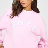 Foundations Oversized Oner Girlfriend Sweatshirt | Chalk Pink
