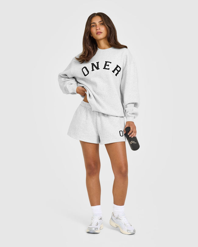 Foundations Oversized Oner Girlfriend Sweatshirt | Light Grey Marl