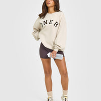 Foundations Oversized Oner Girlfriend Sweatshirt | Sand