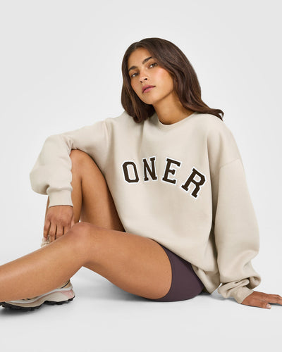 Foundations Oversized Oner Girlfriend Sweatshirt | Sand