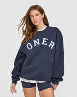 Foundations Oversized Oner Girlfriend Sweatshirt | True Blue
