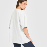 Oversized Oner Girlfriend Washed T-Shirt | Light Grey Marl