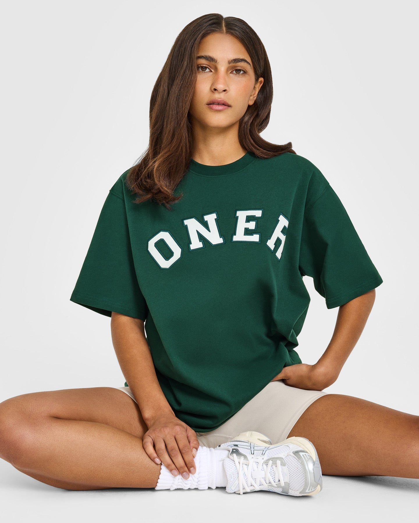 Oversized Oner Girlfriend Washed T-Shirt | Racing Green