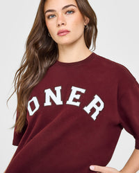 Oversized Oner Girlfriend Washed T-Shirt | Rosewood