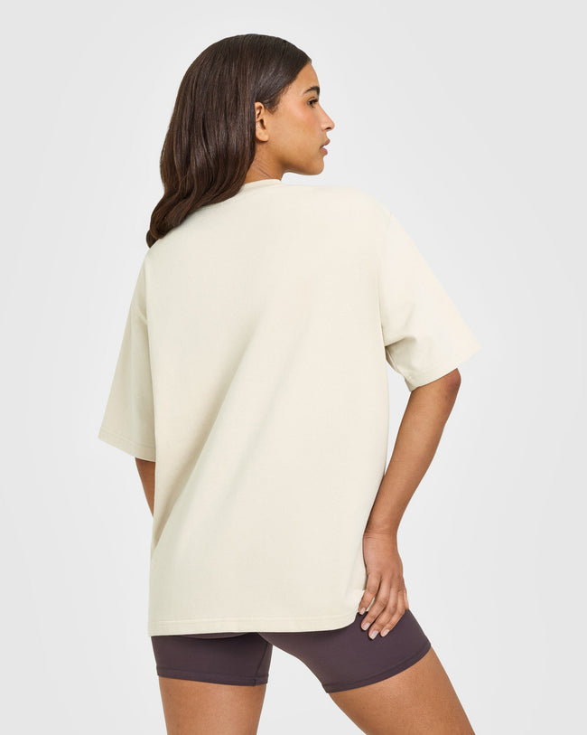 Oversized Oner Girlfriend Washed T-Shirt | Sand