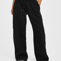 Jersey Tracksuit Straight Leg Joggers | Black