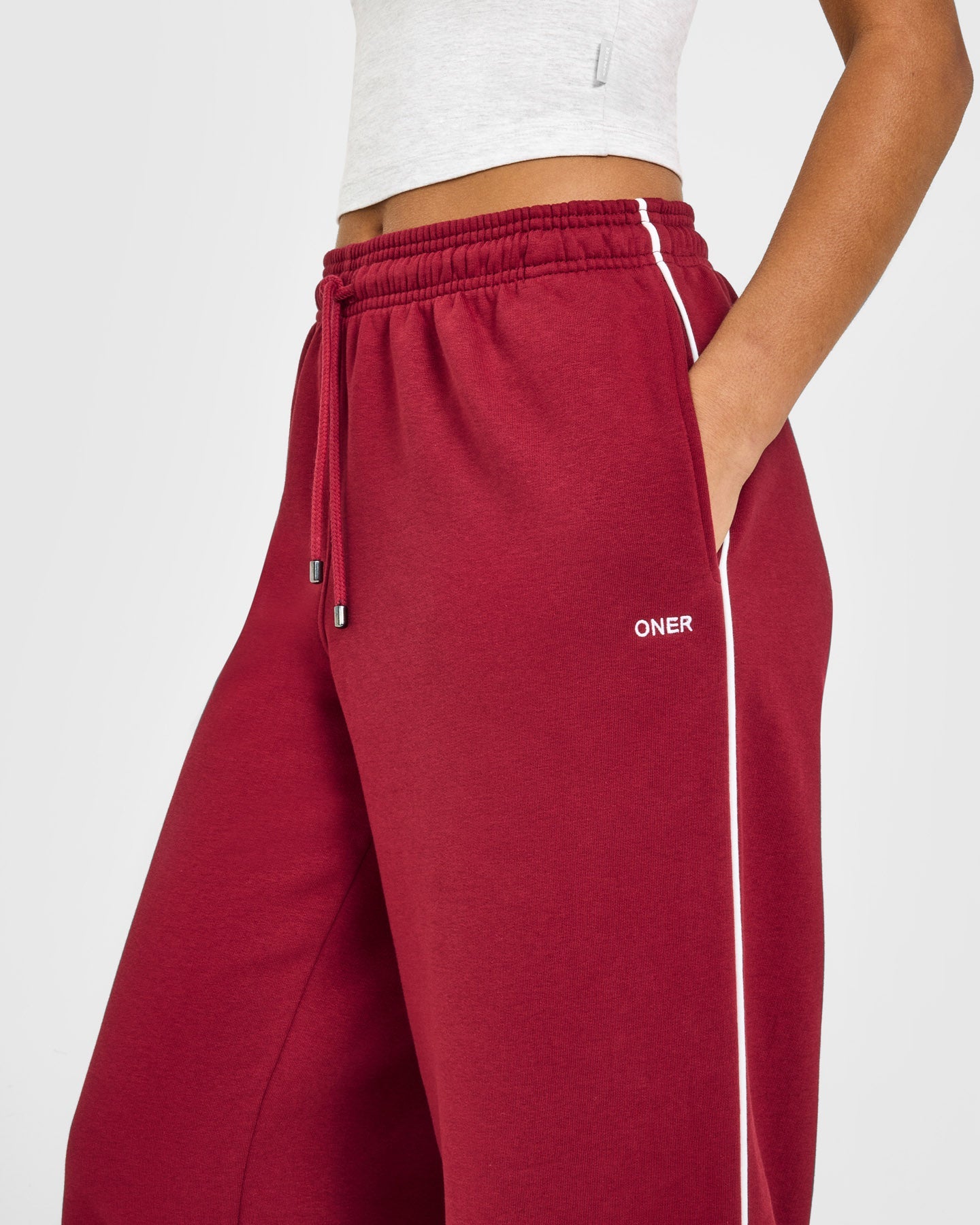 Jersey Tracksuit Straight Leg Joggers | Ruby Red