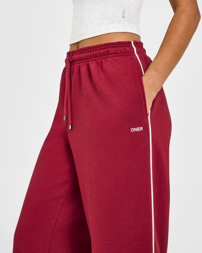 Jersey Tracksuit Straight Leg Joggers | Ruby Red