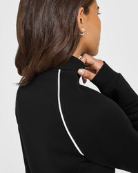 Jersey Tracksuit Zip Through Jacket | Black
