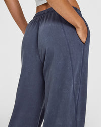 Raw Lounge Wide Leg Joggers | Washed True Blue